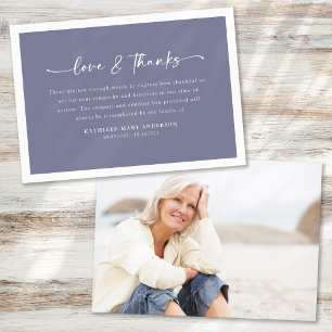 Simple Script Photo Funeral Thank You Card