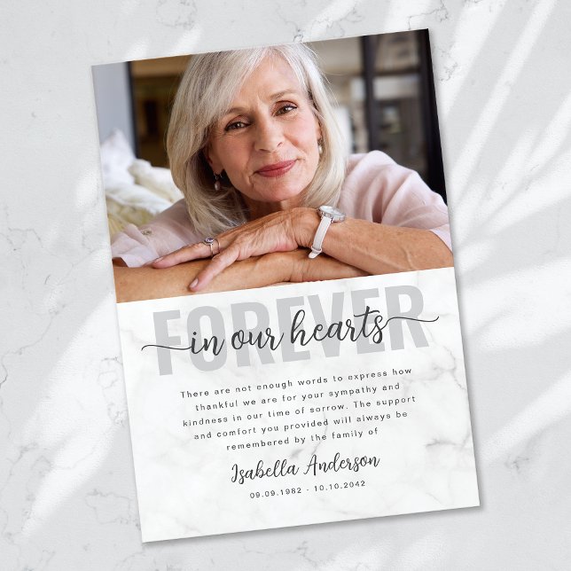 Simple Script Photo Funeral Thank You Card (Creator Uploaded)