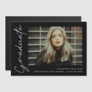 Simple Script Photo Graduation Announcement