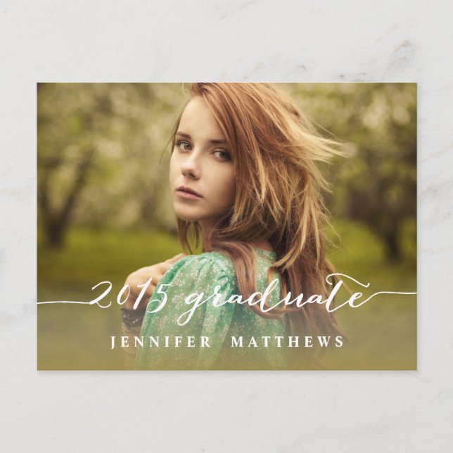 Simple Script | Photo Graduation Party Invitation (Front)