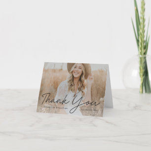 Simple Script Photo Graduation Thank You Card