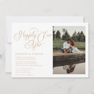 Simple Script Photo   Reception Wedding Invitation