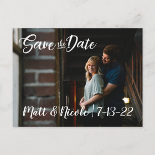 Simple Script Photo Save the Date Postcard