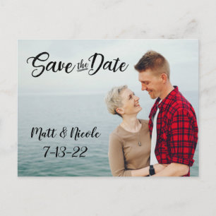 Simple Script Photo Save the Date Postcard