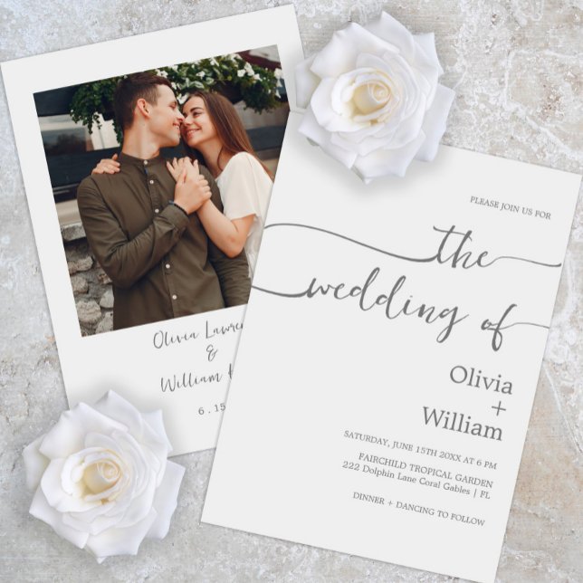 Simple Script Photo Wedding Invitation (Creator Uploaded)