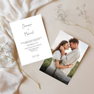 Simple Script Photo Wedding Invitation