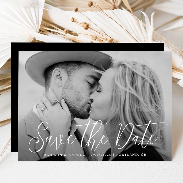 Simple Script Photo Wedding Save The Date (Creator Uploaded)