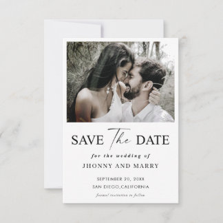 Simple Script Photo Wedding save the date cards