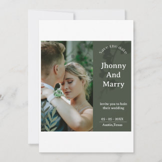 Simple Script Photo Wedding save the date cards