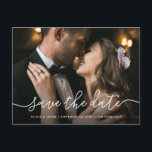 Simple Script | Photo Wedding Save the Date Postcard<br><div class="desc">These stunning wedding save the date postcards feature simple and whimsical white handwritten script,  over your favourite personal photo.</div>