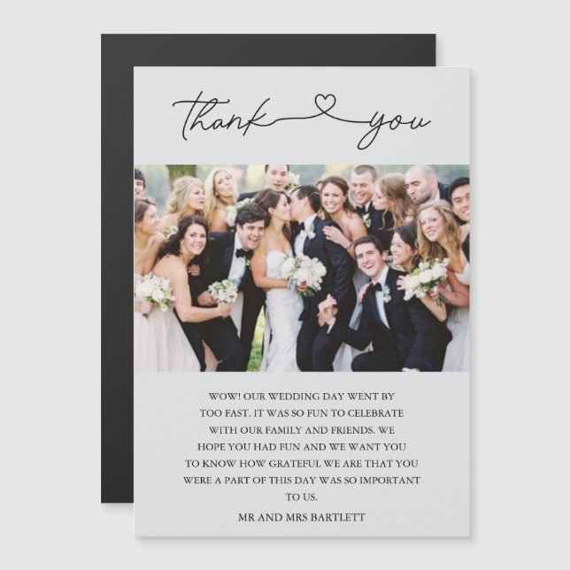Simple Script Photo Wedding Thank You (Front/Back)