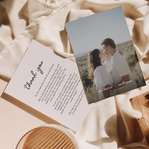 Simple Script Photo Wedding Thank You Card