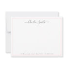 Simple script pink border personalised stationery