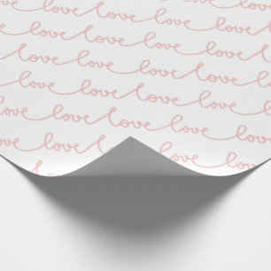 Simple Script Pink Love Wrapping Paper