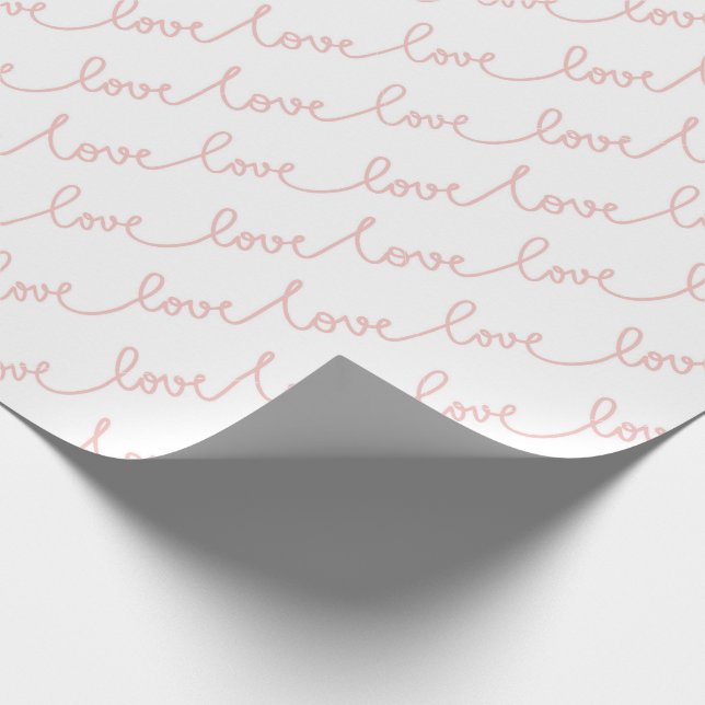 Simple Script Pink Love Wrapping Paper (Corner)