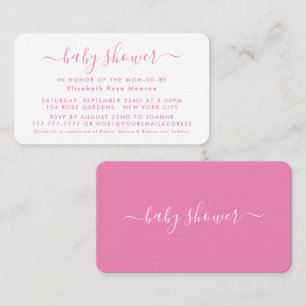 Simple Script - Pink & White Baby Shower Invite