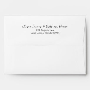 Simple Script Preprinted Return Address Envelope