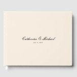 Simple Script Pretty Cream Wedding Guest Book<br><div class="desc">This minimalist guest book coordinates beautifully with several wedding pieces in my Zazzle store. DM if you have any design requests. Thank you!</div>