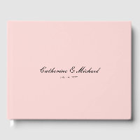 Simple Script Pretty Pink Wedding Guest Book