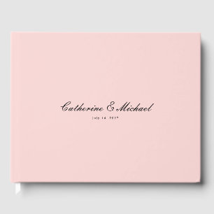 Simple Script Pretty Pink Wedding Guest Book