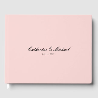 Simple Script Pretty Pink Wedding Guest Book
