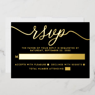 Simple Script - Real Foil - Wedding RSVP