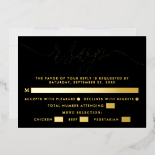 Simple Script - Real Foil - Wedding RSVP & Menu