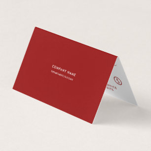 Simple Script - Red & White Double Loyalty Business Card