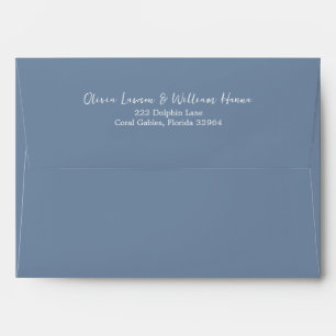 Simple Script Return Address Periwinkle Envelope