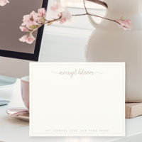 Simple Script Rose Border Personalised Stationery 