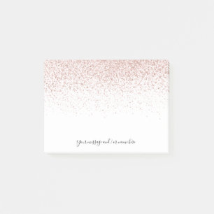 Simple Script Rose Gold Glitter Your Message  Post-it Notes