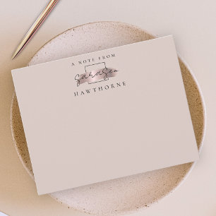 Simple Script Rose Gold Personalised Stationery Card