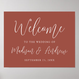 Simple Script Rust Wedding Welcome Poster