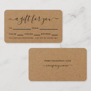 Simple Script - Rustic Country Kraft Gift Cards