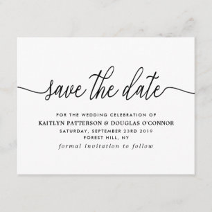 Simple Script Save The Date Enclosure Card
