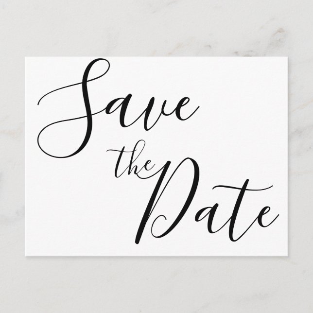 Simple Script Save The Date Postcards (Front)