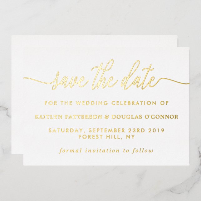 Simple Script Save The Date Real (Front/Back)