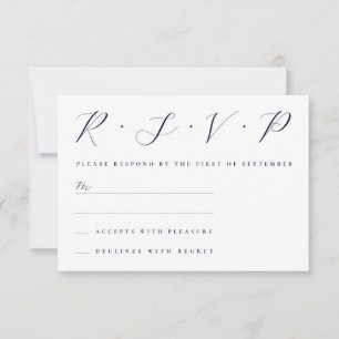 Simple Script Serif Left-Aligned Wedding RSVP Card