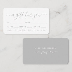 Simple Script - Silver & White Gift Certificates