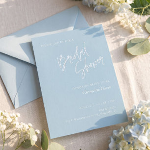 Simple Script Soft Blue Bridal Shower invitation