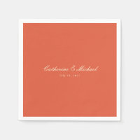 Simple Script Sunset Orange Wedding
