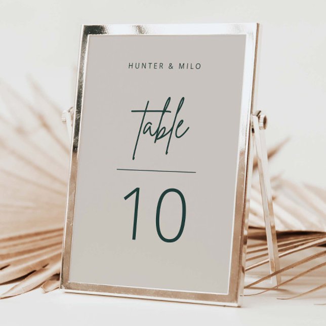 Simple Script Table Number Wedding Reception Sign (Creator Uploaded)
