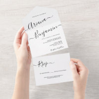 Simple Script Typography Black and white Wedding