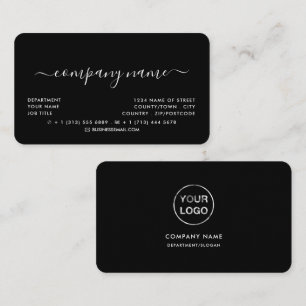 Simple Script Typography - Logo - Black & White Business Card