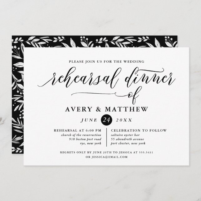 Simple Script Typography | Rehearsal Dinner Invitation (Front/Back)