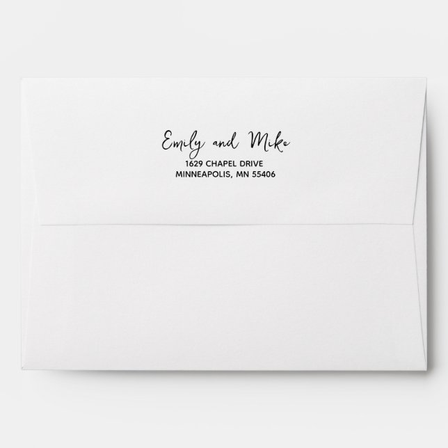 Simple Script Typography Return Address White Envelope (Back (Top Flap))
