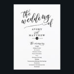 Simple Script Typography | Wedding Ceremony Programme<br><div class="desc">Elegant,  stylish and modern this black and white wedding program featuring styled script lettering. Personalise with your details using the template fields provided. Be sure to visit the collection to see more items that coordinate!</div>