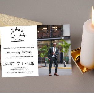 Simple script university college of law graduation announcement