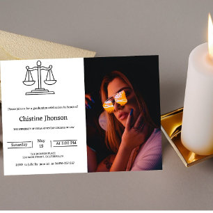 Simple script university college of law graduation announcement
