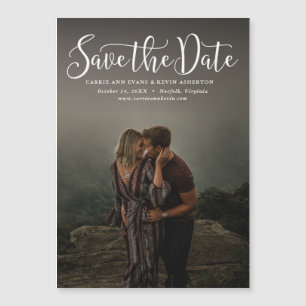 Simple script vertical photo save the date